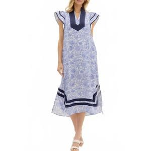 NEW ENTRO katherine midi dress - plus in navy